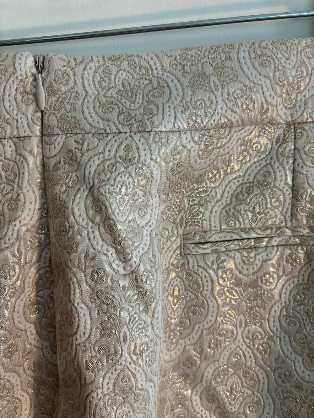 Talbots Cream Brocade Trousers - Picture 3 of 6